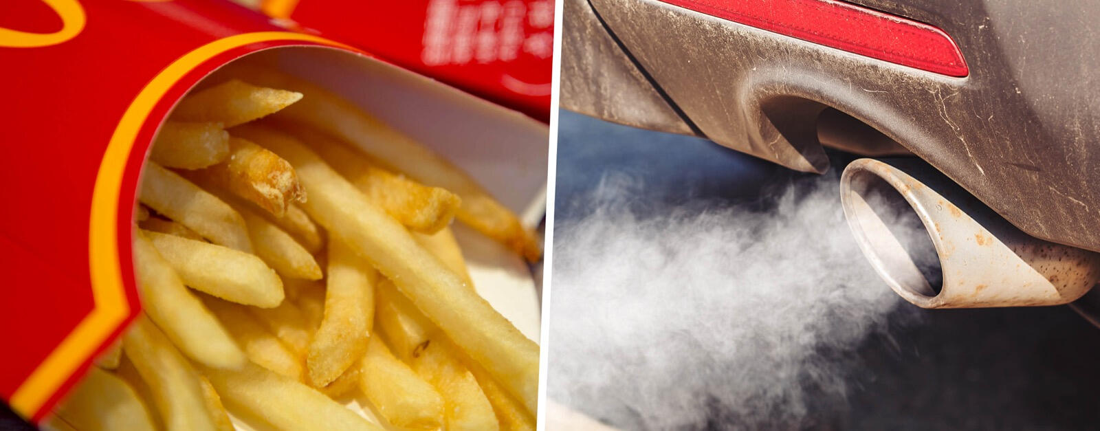 En bil med en McDonald's-skylt och en annan bil med en McDonald's-skylt. (AI text)