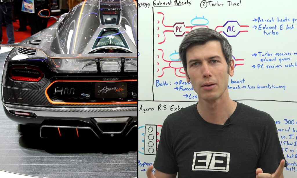 En man står framför en bil. (AI text)