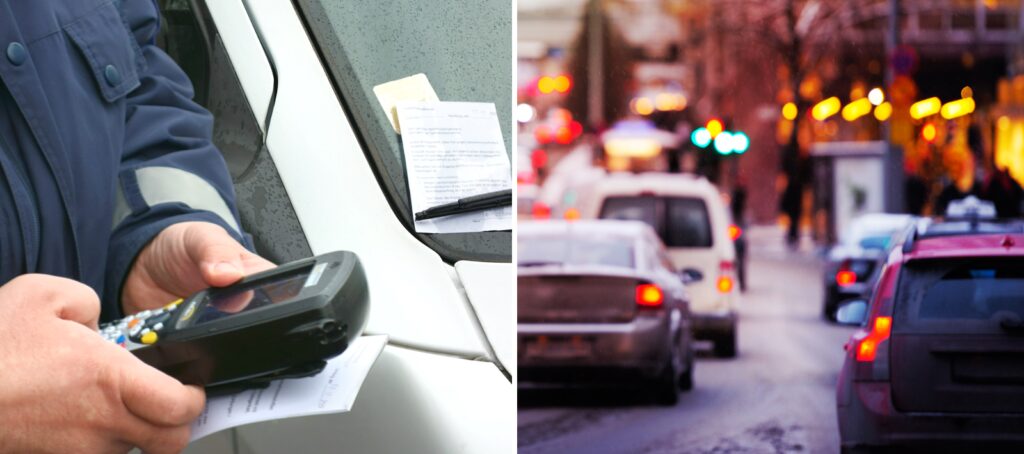 En man använder sin mobiltelefon för att kontrollera statusen på sin bil. (AI text)