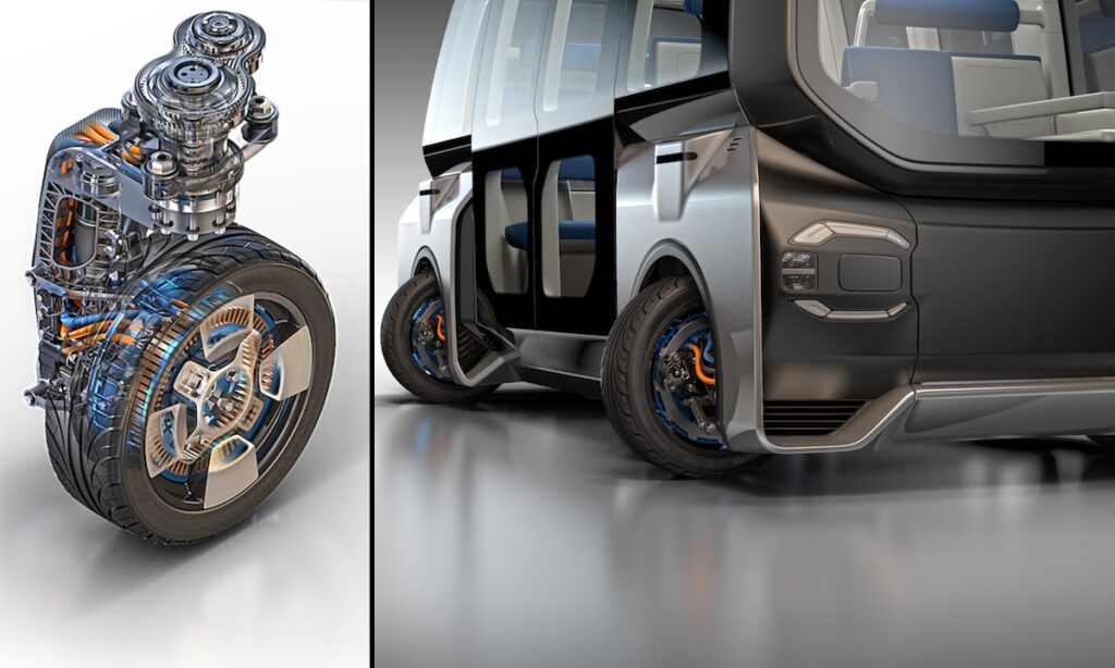 Det futuristiska elbussen är en konceptbil. (AI text)