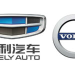 Volvo, Geely Auto och en kinesisk biltillverkares logotyper (AI text)
