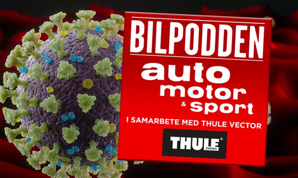 En bil med en koronavirus på omslaget (AI text)