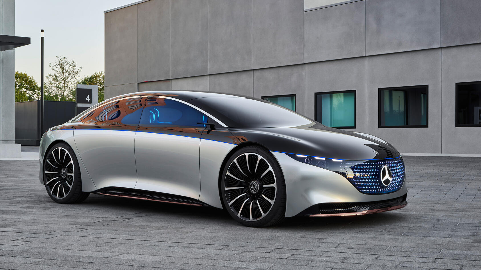 Konceptbilen Vision EQS premiärvisades i september 2019. Produktionsbilen kommer år 2021. Foto: Daimler