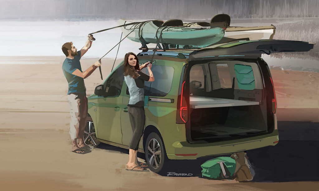 En familj förbereder sin bil för en resa. (AI text)