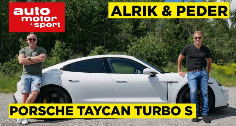 En Porsche Taycan Turbo S och en Porsche 911. (AI text)