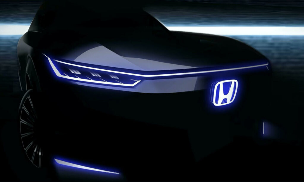 Honda-konceptbil i mörker (AI text)