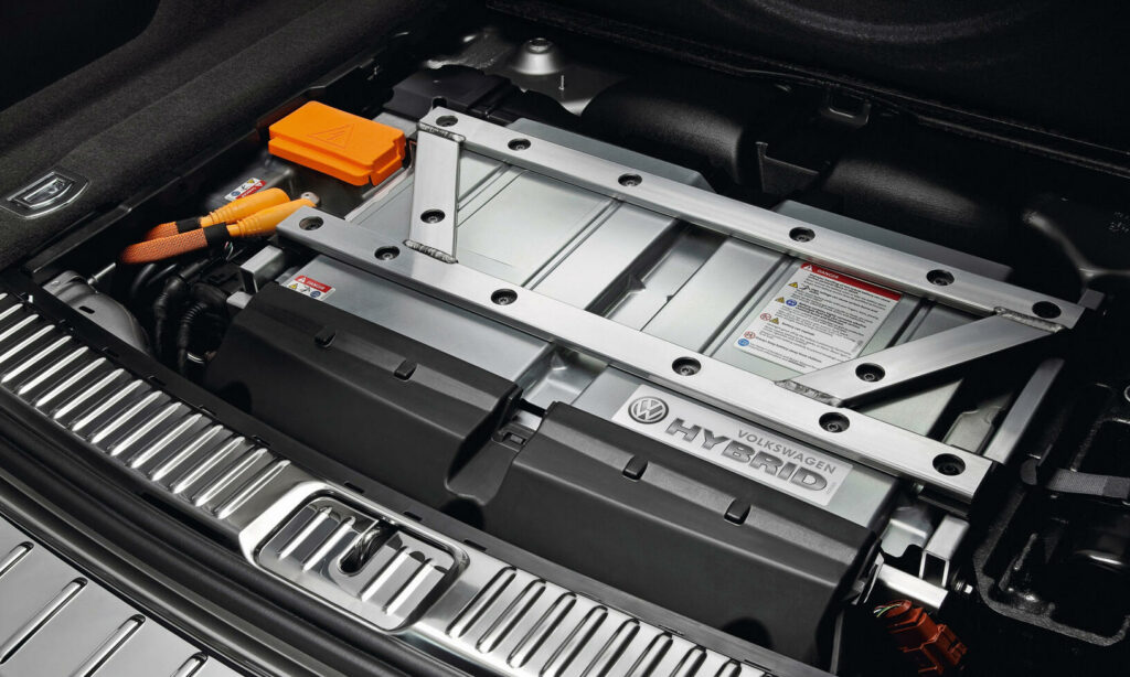 VW e-trons batterikabinett (AI text)