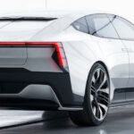 En vit bil i en parkeringsplats (AI text)