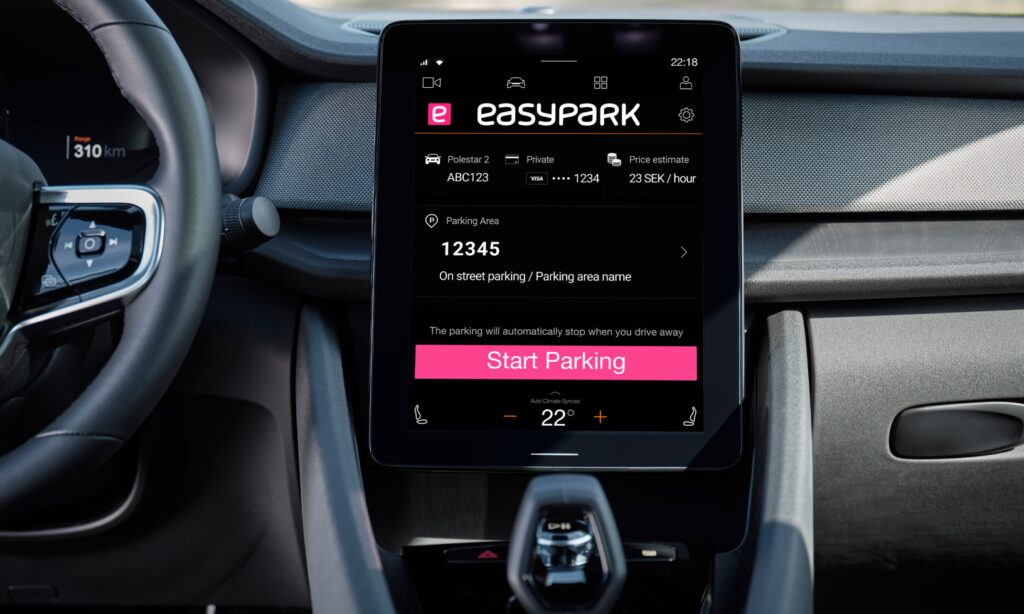 bilsens instrumentbräda med en smartphone-app (AI text)