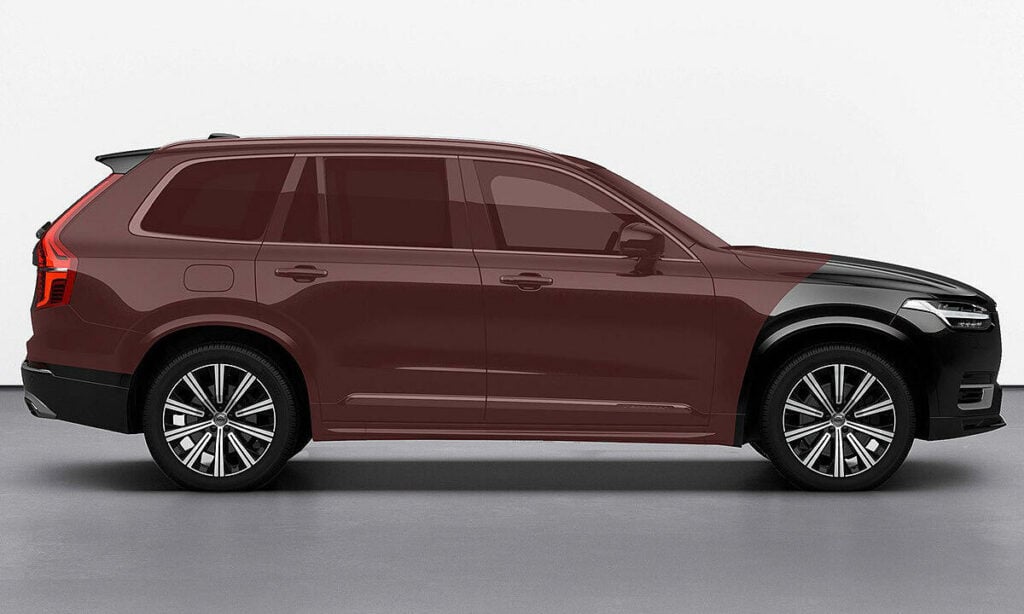 En Volvo XC90 SUV i en parkeringsplats (AI text)