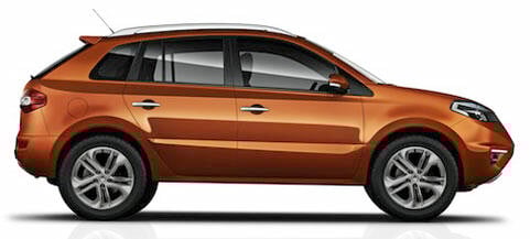 En bil visas mot ett vitt bakgrund. (AI text)