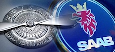 Saab-logon på en bil (AI text)