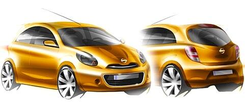 En bil visas i en teckning. (AI text)