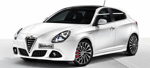 En vit Alfa Romeo GT. (AI text)