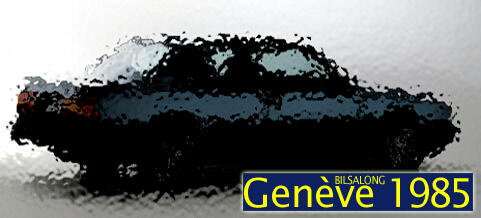 En bil med orden "Genève 1985" på den. (AI text)