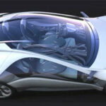 En framtida bil med futuristisk design (AI text)