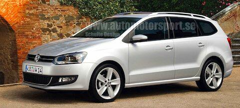 En Volkswagen Polo parkerad framför en stenmur. (AI text)