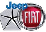 En jeep och en Fiat-logotyp. (AI text)