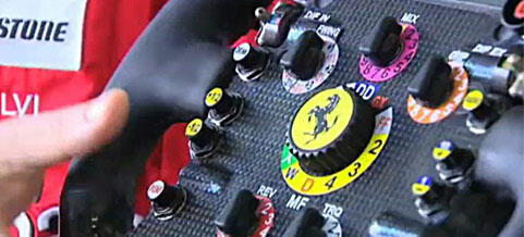 En person håller i ett styrspak. (AI text)