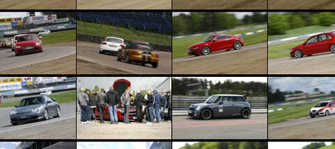 En collage av bilar på en racerbana (AI text)