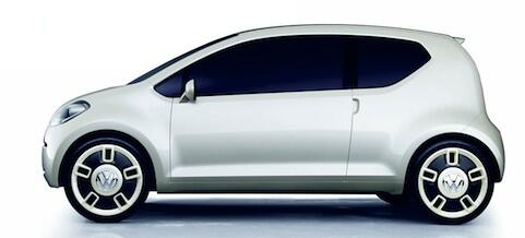 En liten bil på vit bakgrund. (AI text)