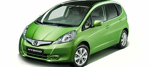 En gröngul Honda Fit (AI text)