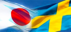 Två flaggor för Japan och Sverige (AI text)