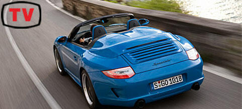 En blå Porsche 911 TT tv-dragning. (AI text)