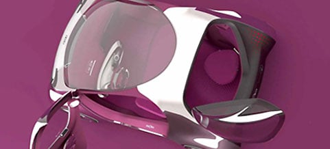 En bil med rosa och silver utseende (AI text)