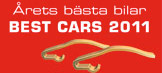 En bil med texten "Bästa bilar 2011". (AI text)