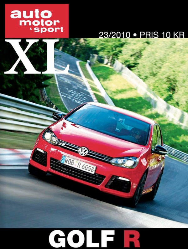 Volkswagen Golf R XL på auto-motorshow (AI text)