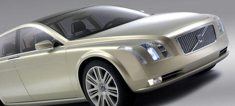 En framtida bil visas i detta bild. (AI text)