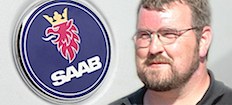 Saab-logotypen (AI text)