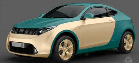 En bil visas mot en grå bakgrund. (AI text)