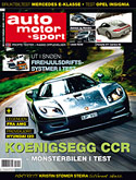 En bil på omslaget av tidskriften Auto Motor Sport (AI text)