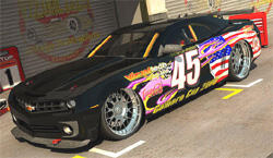 En racebil i en garagelänga. (AI text)