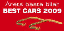 En bil med texten "Bästa bilar 2009" (AI text)