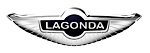 En Lagonda-logotyp på vit bakgrund. (AI text)