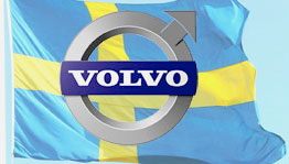 Volvo och det svenska flagget. (AI text)
