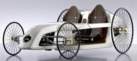 En vit bil med hjul på den. (AI text)