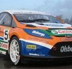 En Ford Fiesta rallybil (AI text)
