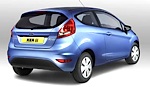 En blå Ford Fiesta skåp. (AI text)