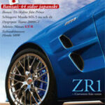 En blå sportbil på omslaget av en tidning (AI text)