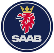 Saab-logotyp med krona (AI text)