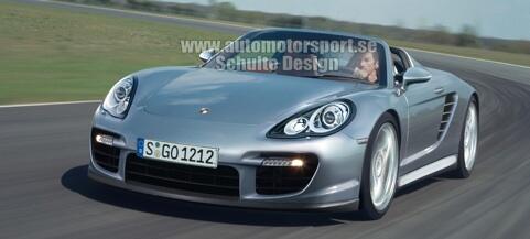 En Porsche Boxster S kör på en racerbana. (AI text)