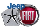 En jeep och en Fiat-logotyp. (AI text)