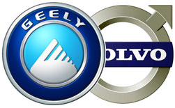 Volvo och Geelys logotyp (AI text)