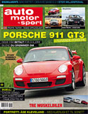En Porsche 911 GT3 på omslaget av Auto Motor Sport (AI text)