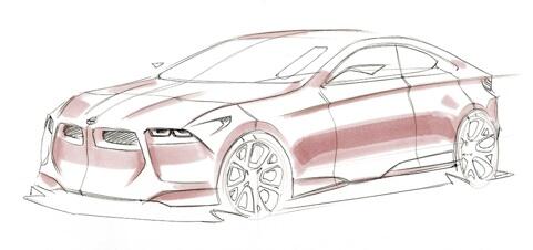 BMW X1-konceptbils skiss (AI text)