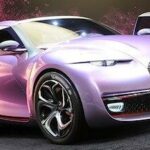 En bil visas upp på bilsalongen. (AI text)